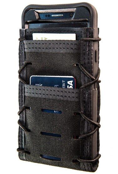 High Speed Gear iTACO size large MOLLE compatible black phone pouch.